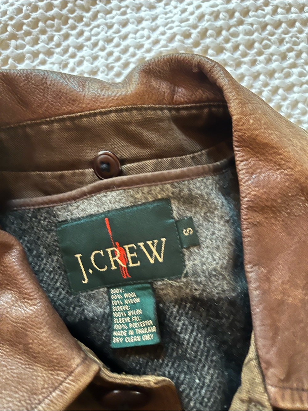 J. Crew Vintage Oarsman Brown Men's Field Barn Jacket with Leather Collar - Picture 4 of 6